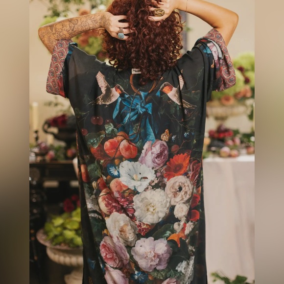 ⭐️Back in Stock⭐️Flight of Fancy Vintage Art Boho Long Duster - Picture 8 of 15